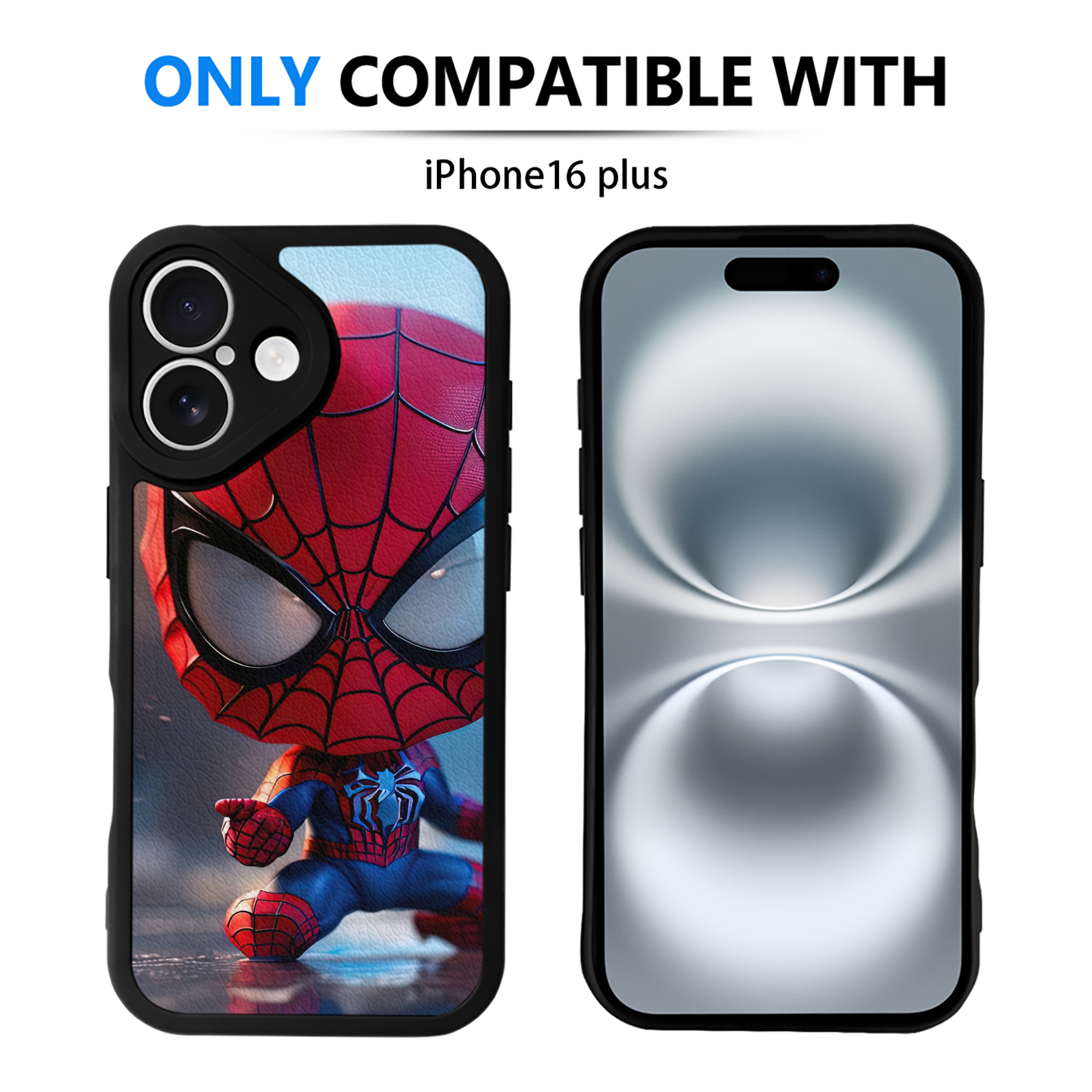 （画像用） Spider Man スパイダーマン 【iPhone 16シリーズ対応】シリコンスマホケース（レザー調） 材質：シリコン
